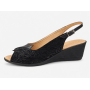 Sandale dama negre din piele naturala cu platforma orto Marissa CLP04N